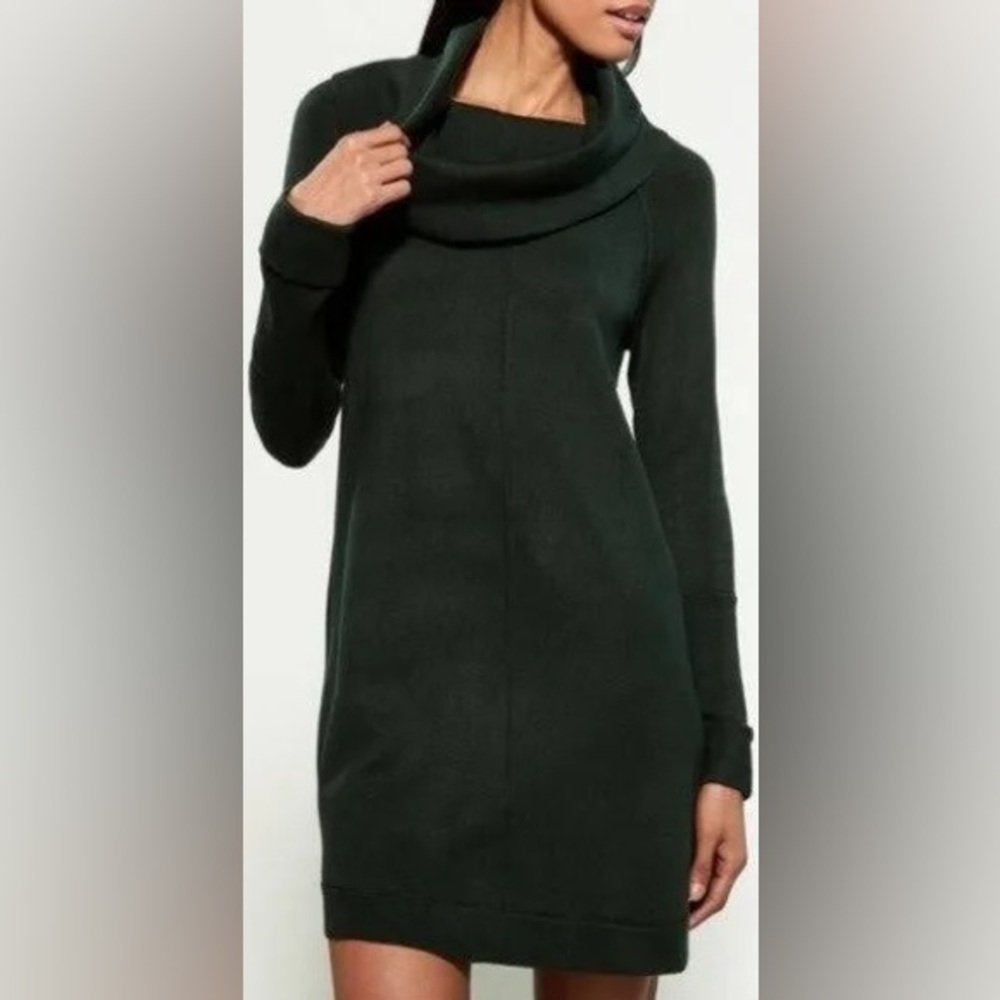 Vince Camuto Hunter Green Cowl Neck Sweater Dress Size L